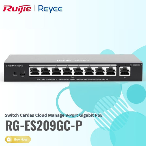 RUIJIE REYEE RG-ES209GC-P 9-PORT GIGABIT SMART CLOUD MANAGED PoE SWITCH