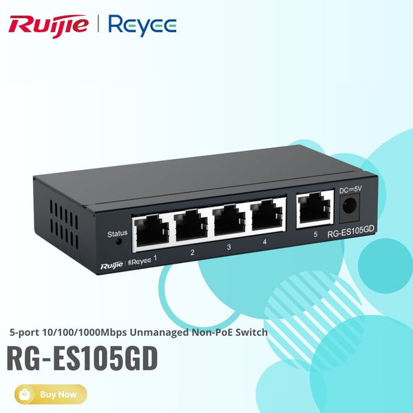 RUIJIE REYEE RG-ES105GD 5-port Gigabit Unmanaged Non-PoE Switch